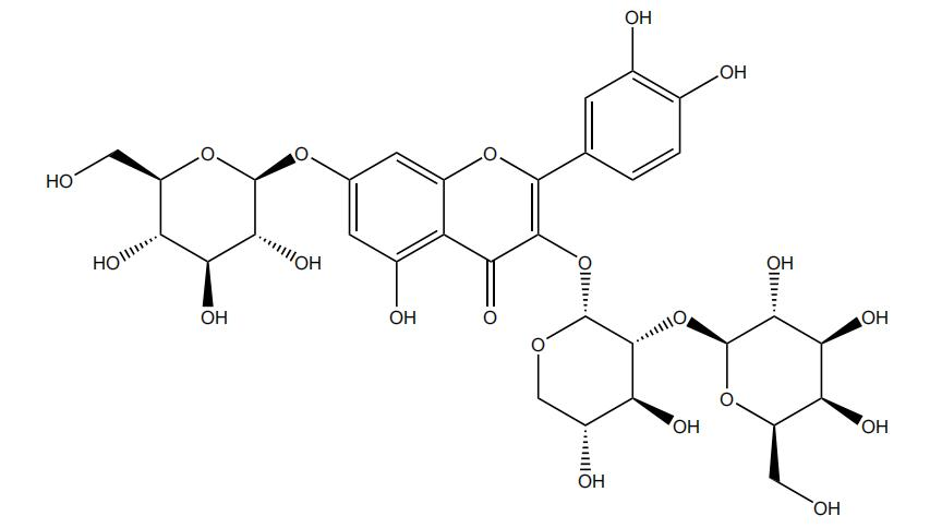 槲皮素 3-O-β-D-吡喃半乳糖-(1→2)-α-L-吡喃木糖-7-O-β-D-吡喃