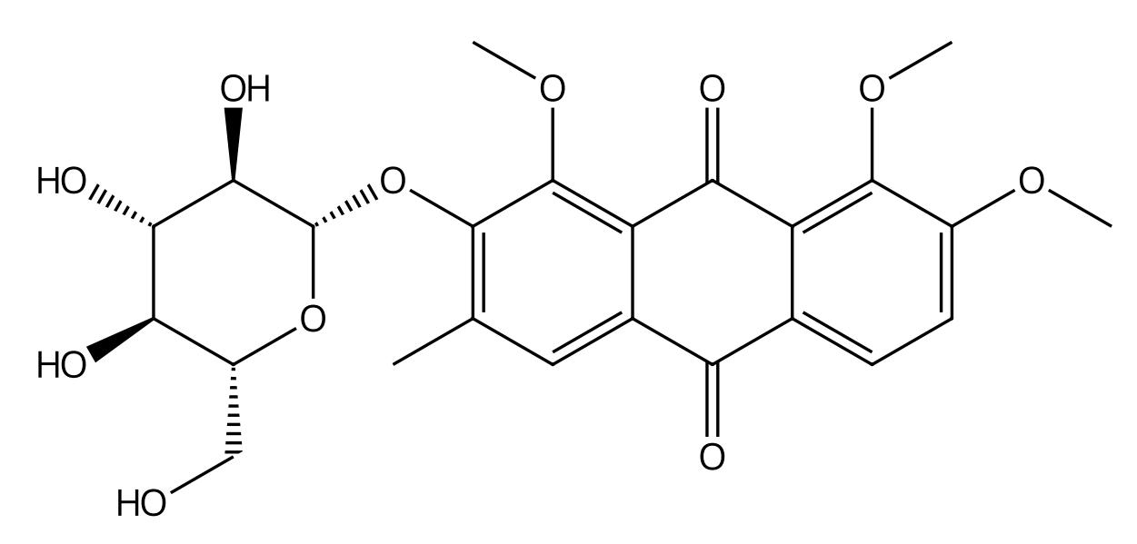 2-O-β-D-Glucopyranosyloxy-1,7,8-trimethoxy-3-methylanthraq uinone 1622982-60-8